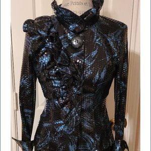 Song & Sung by Design Today Blue and Black Jacket Size: 8 (M) Length: Short